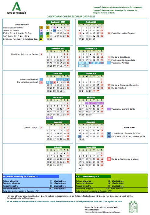 calendario escolar 25 26
